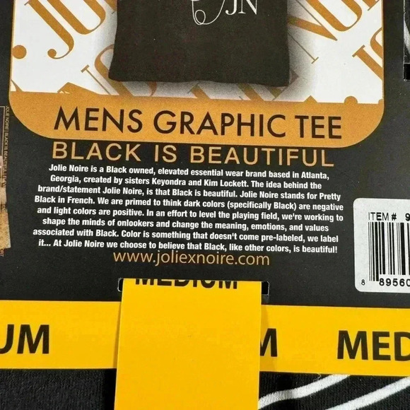 Jolie Noire Men's Black History Graphic Print Short Sleeve Medium Crewneck Tee - Picture 5 of 5